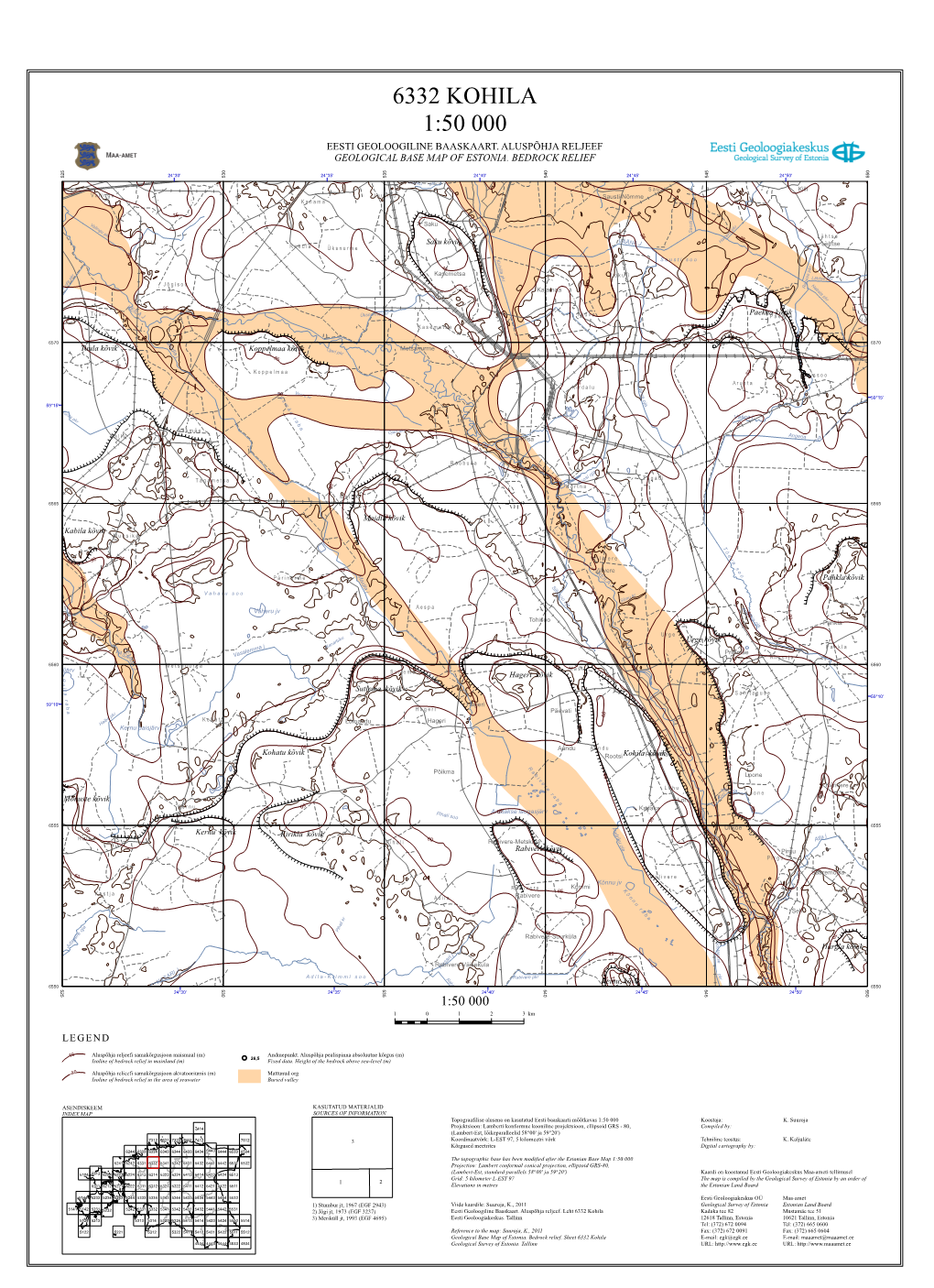 6332 Kohila 1:50 000 Eesti Geoloogiline Baaskaart