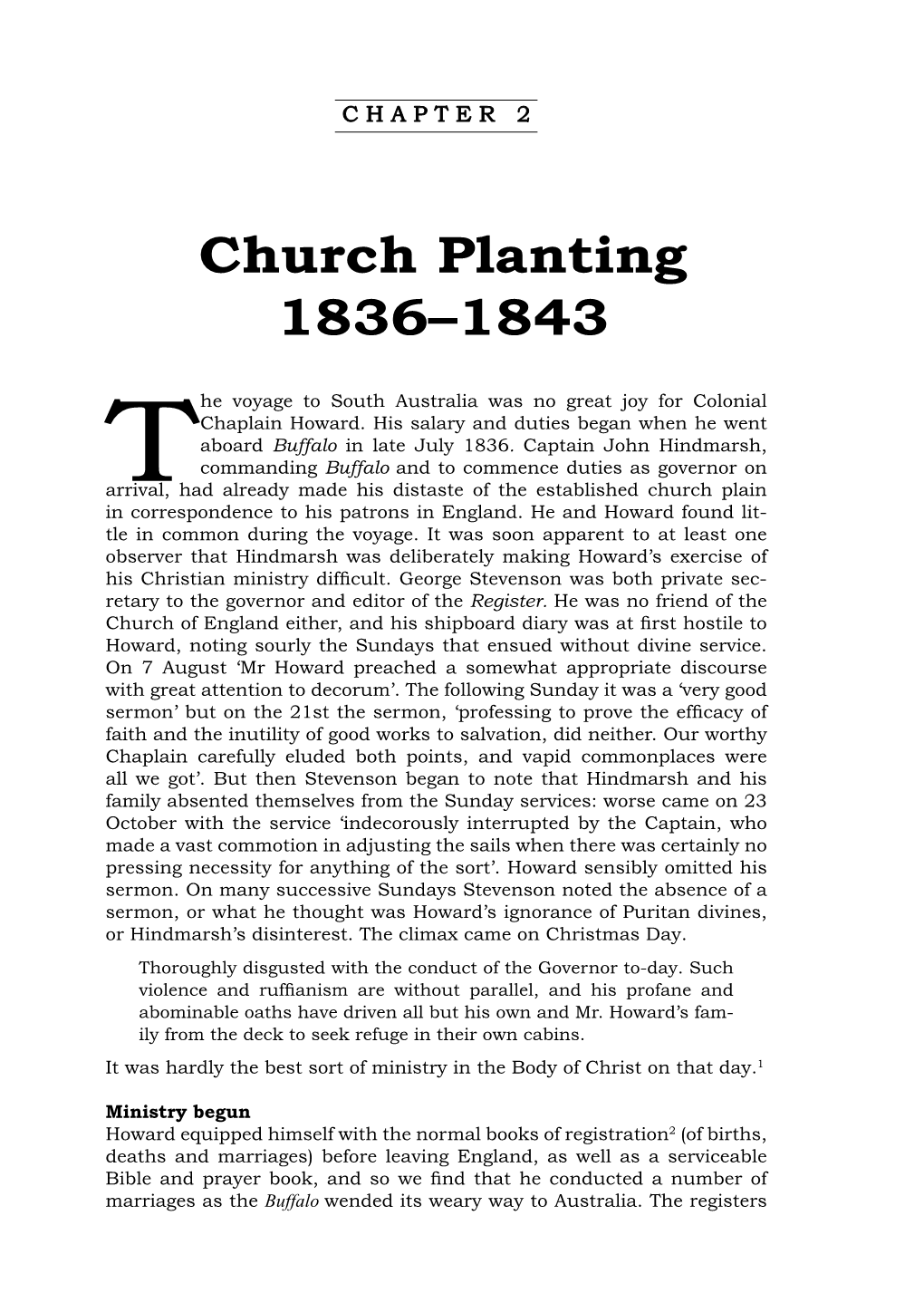 Church Planting 1836–1843