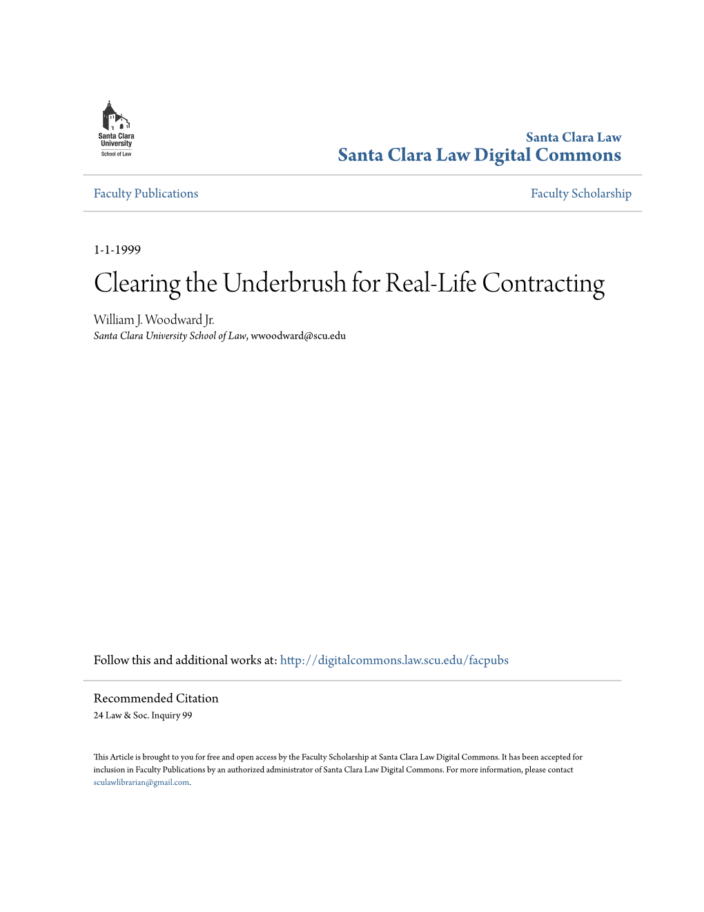 Clearing the Underbrush for Real-Life Contracting William J