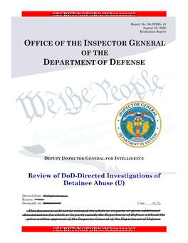 Review of Dod-Directed Investigations of Detainee Abuse (U)