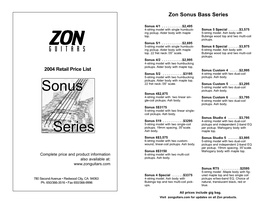 Zon Sonus Bass Series