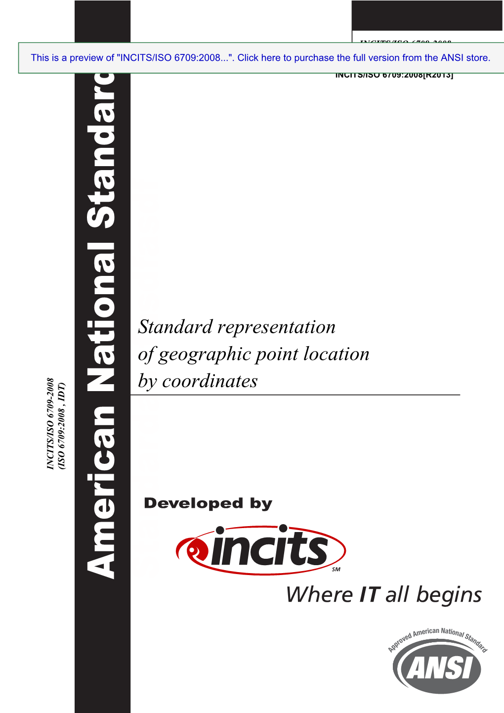 Standard Representation of Geographic Point Location by Coordinates