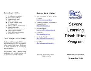 Severe Learning Disabilities Program