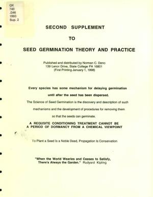 Second Supplement to Seed Germination Theory And