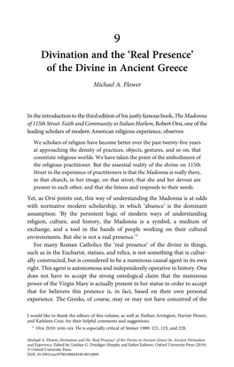Of the Divine in Ancient Greece