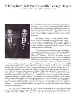 Kohlberg Kravis Roberts & Co. and the Leveraged Buyout