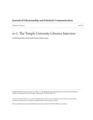 N+1: the Temple University Libraries Interview