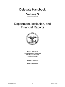Department, Institution, and Financial Reports