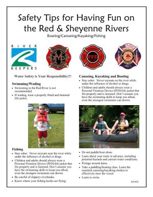 Safety Tips for Having Fun on the Red & Sheyenne Rivers