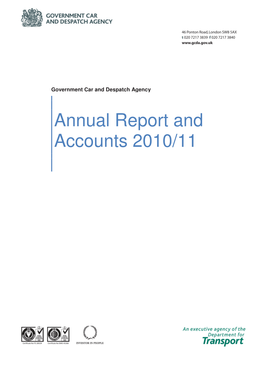 Government Car and Despatch Agency Annual Report And