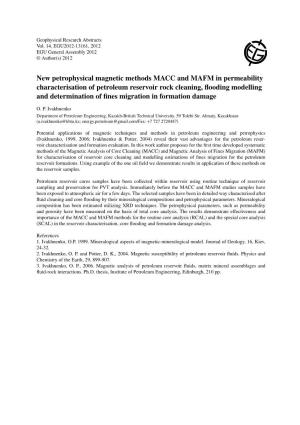 New Petrophysical Magnetic Methods MACC and MAFM in Permeability
