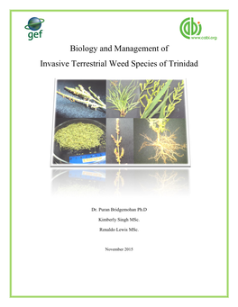 Biology and Management of Invasive Terrestrial Weed Species of Trinidad