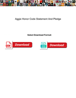 Aggie Honor Code Statement and Pledge