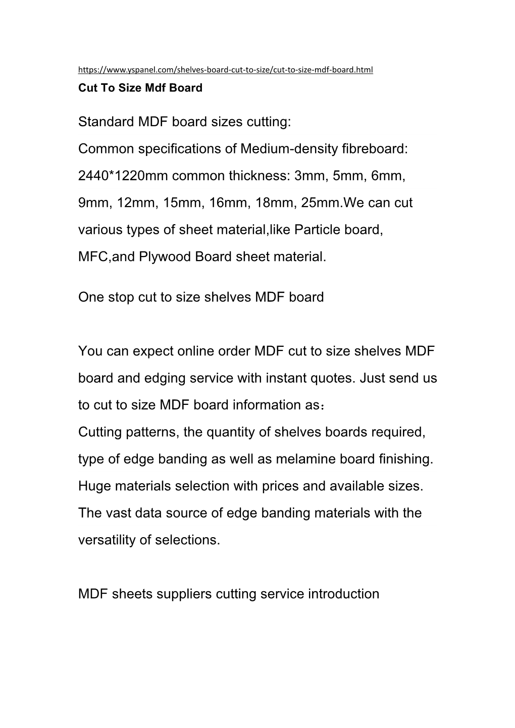 Standard MDF Board Sizes Cutting: Common Specifications of Medium