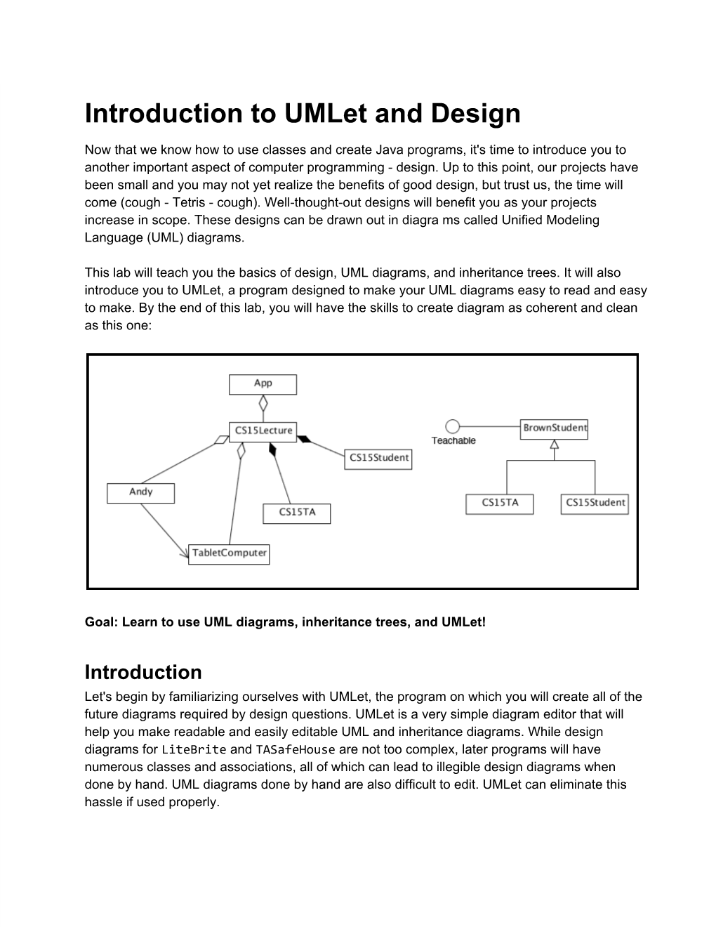 Introduction to Umlet and Design