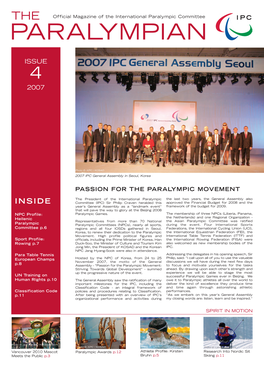 The Paralympian Issue 4: 2007 Paralympic Games:Vancouver 2010