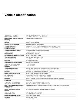 Vehicle Identification