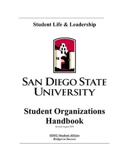 Student Organizations Handbook Revised August 2009
