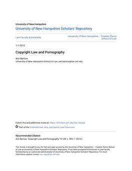 Copyright Law and Pornography