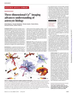 Three-Dimensional Ca2+ Imaging Advances Understanding of Astrocyte Biology
