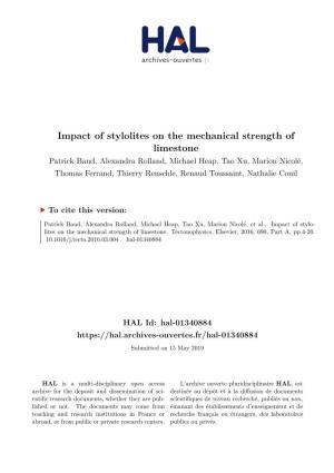 Impact of Stylolites on the Mechanical Strength of Limestone