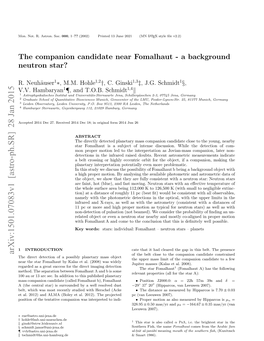 The Companion Candidate Near Fomalhaut-A Background Neutron