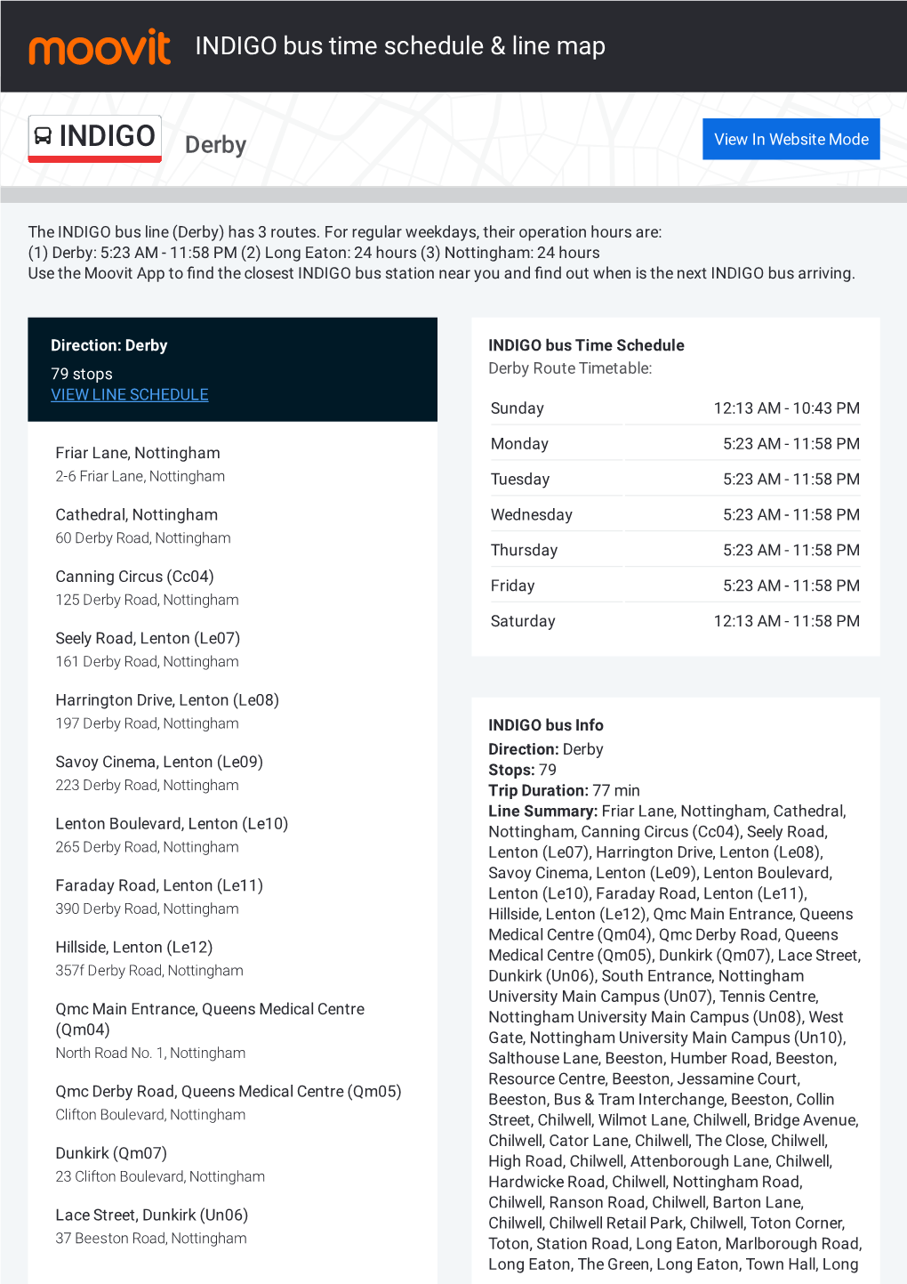 INDIGO Bus Time Schedule & Line Route