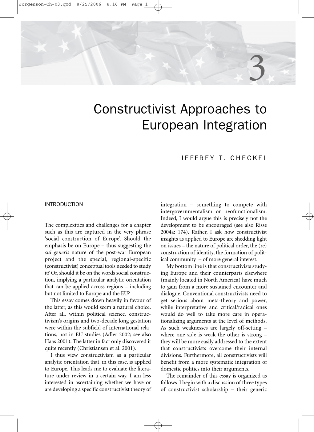 Constructivist Approaches to European Integration