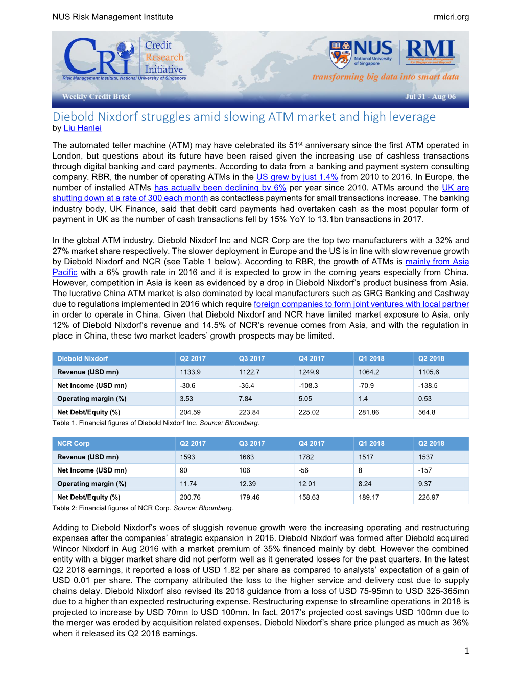 Diebold Nixdorf Struggles Amid Slowing ATM Market and High Leverage by Liu Hanlei