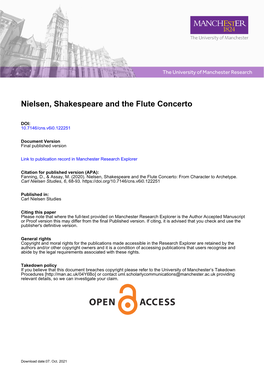 Nielsen, Shakespeare and the Flute Concerto