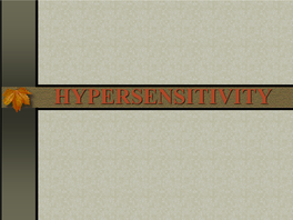 Hypersensitivity