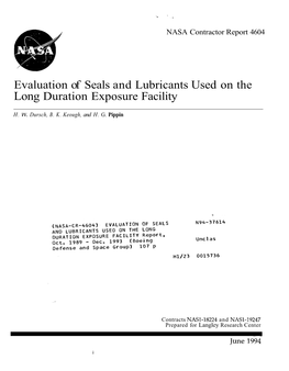 Evaluation of Seals and Lubricants Used on the Long Duration Exposure Facility