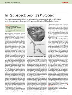 In Retrospect: Leibniz's Protogaea