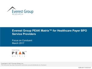 Everest Group PEAK Matrix™ for Healthcare Payer BPO Service Providers