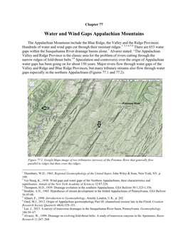 Chapter 77. Water and Wind Gaps Appalachian Mountains