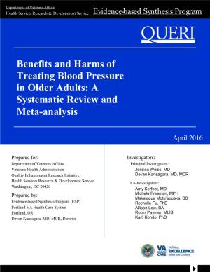 Benefits and Harms of Treating Blood Pressure in Older Adults: a Systematic Review and Meta-Analysis