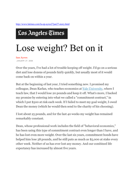 Lose Weight? Bet on It
