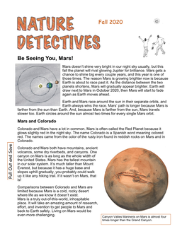 Nature Detectives: Be Seeing You, Mars!
