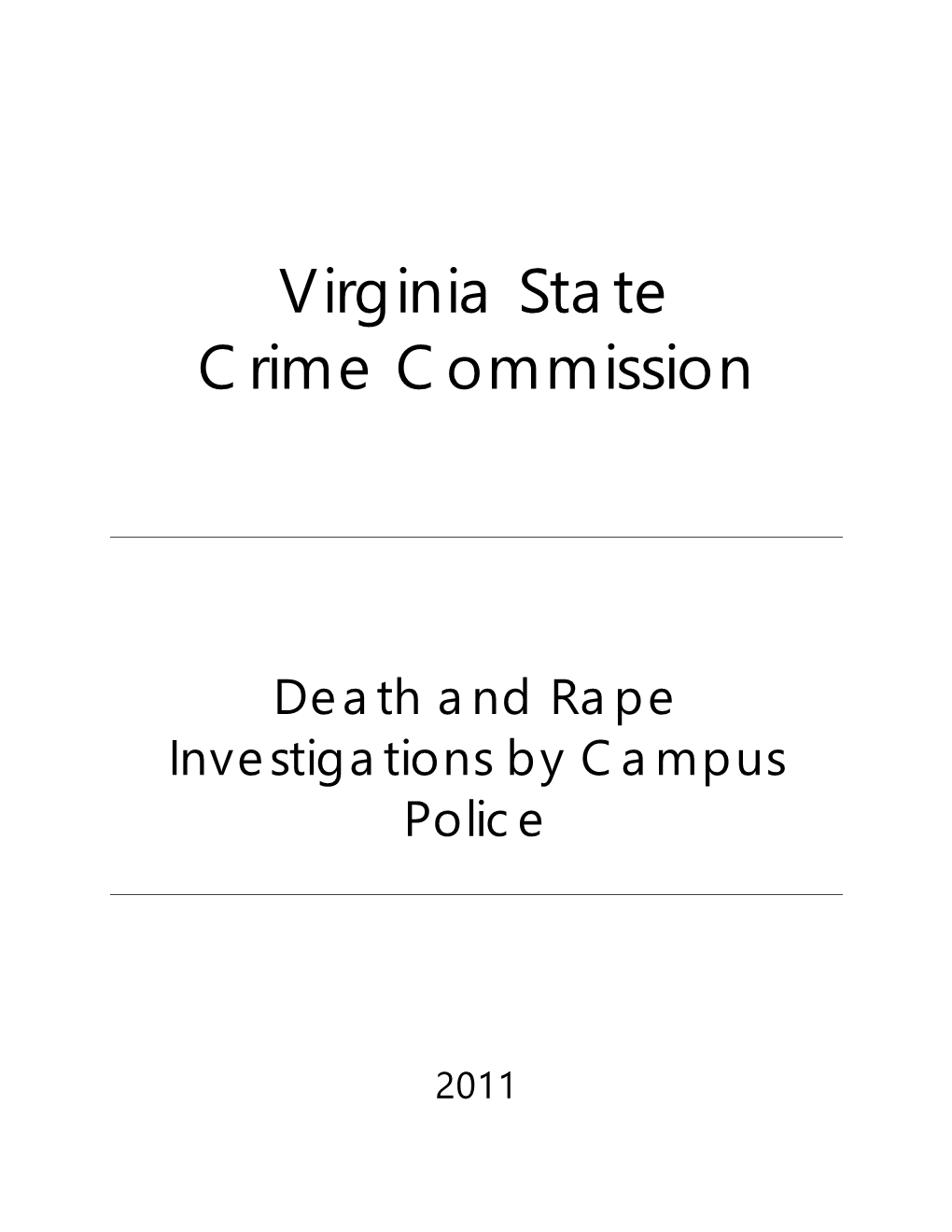 Death and Rape Investigations by Campus Police