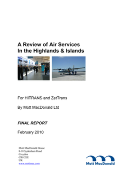 A Review of Air Services in the Highlands & Islands