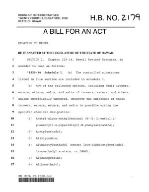 H.B. No. Z17'1 a Bill for an Act