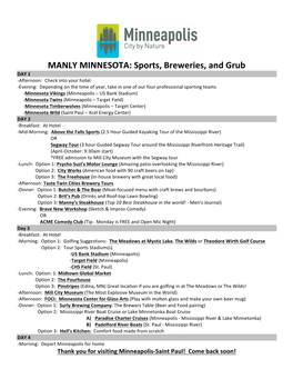 MANLY MINNESOTA: Sports, Breweries, and Grub