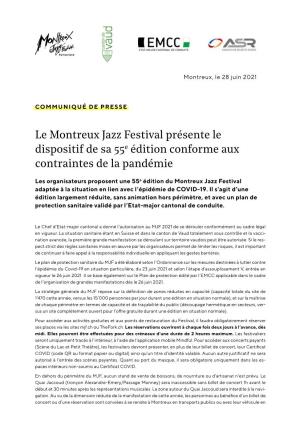 Le Montreux Jazz Festival Présente Le Dispositif De Sa 55E Édition Conforme Aux Contraintes De La Pandémie