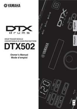 DTX502 Owner's Manual