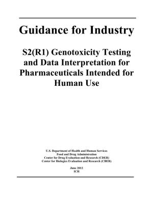 S2(R1) Genotoxicity Testing and Data Interpretation for Pharmaceuticals Intended for Human Use