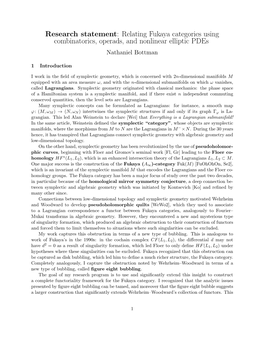 Relating Fukaya Categories Using Combinatorics, Operads, and Nonlinear Elliptic Pdes Nathaniel Bottman