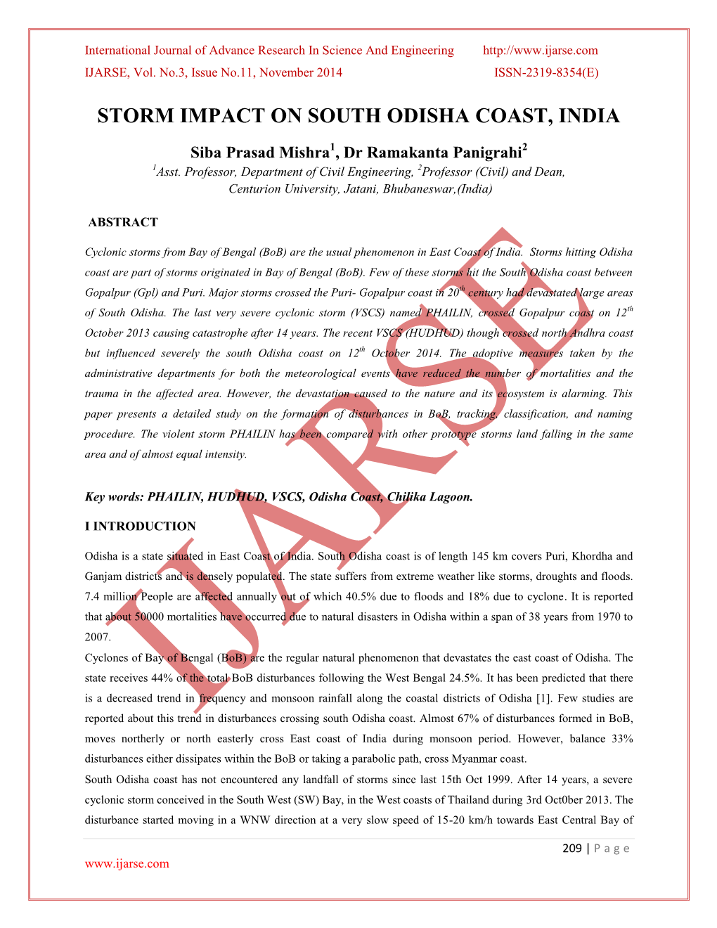 Storm Impact on South Odisha Coast, India