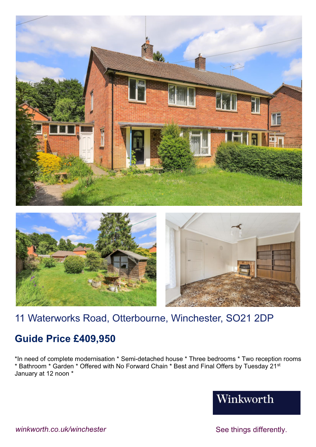 11 Waterworks Road, Otterbourne, Winchester, SO21 2DP