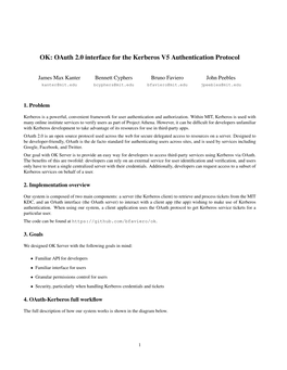 OK: Oauth 2.0 Interface for the Kerberos V5 Authentication Protocol