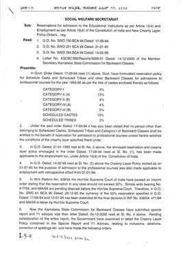 Reservations for Admission to the Educational Institutions As Per Article 15(4)